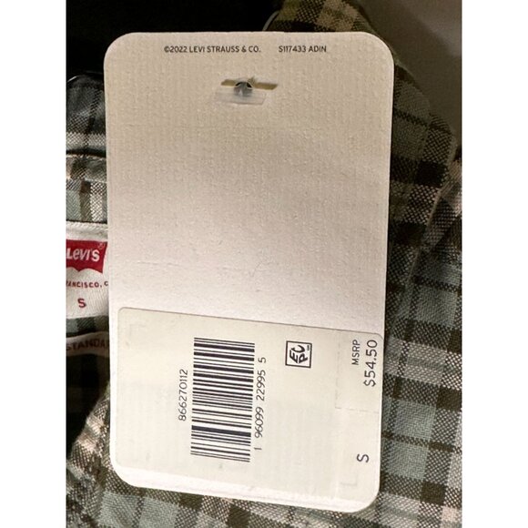 Levi's Mens Classic 1 Pocket Short Sleeve Shirt, Garret Seagrass, Size S, NWT - Picture 6 of 6